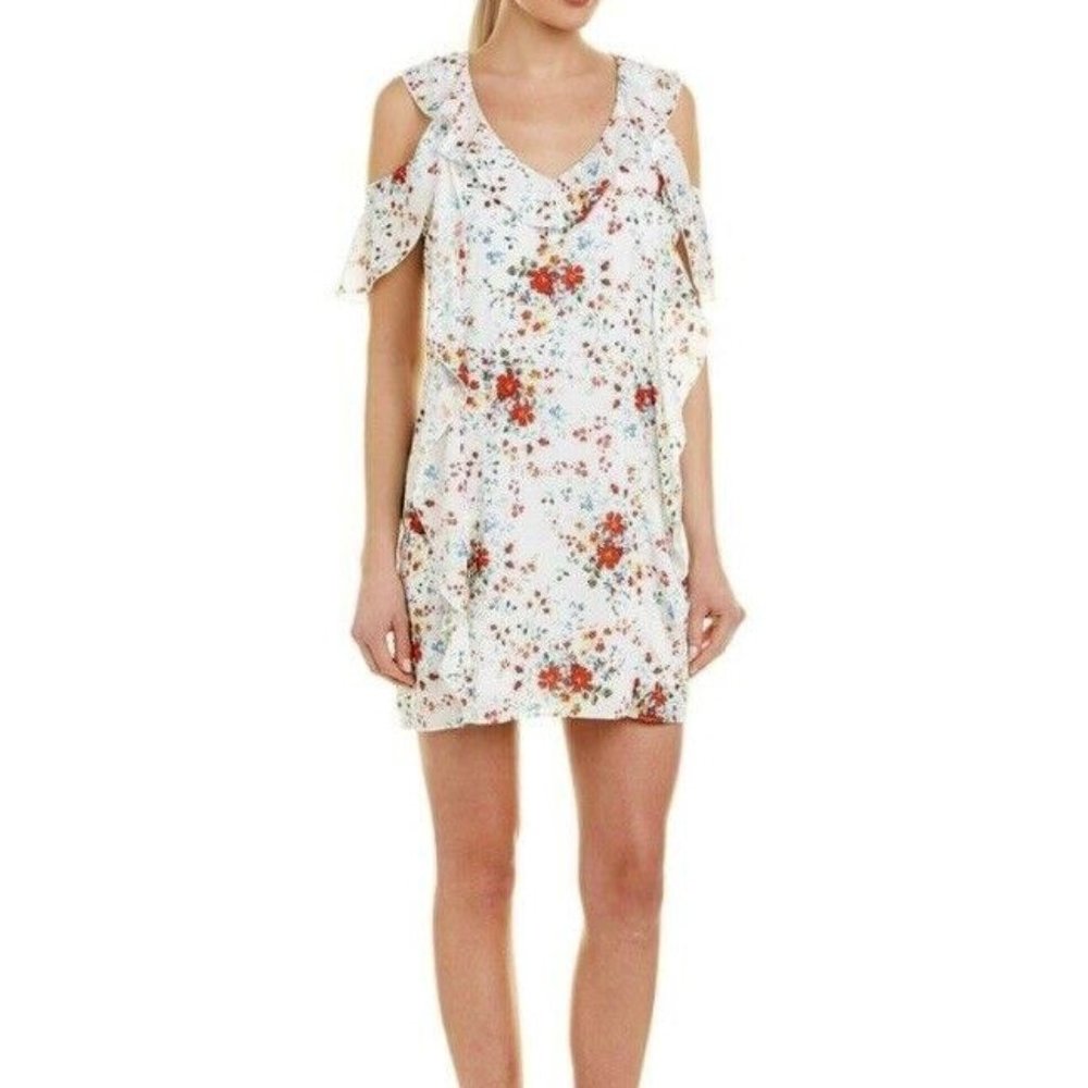 PARKER RUFFLE COLD SHOULDER  DRESS - - Picture 3 of 10